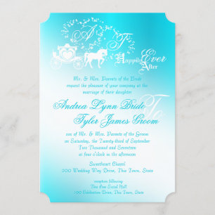 Invitation Fairytale Carriage Aqua