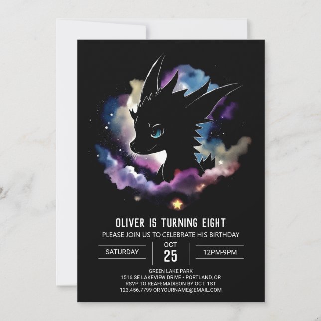 Invitation Fairytale Dragon's Magic Birthday (Devant)