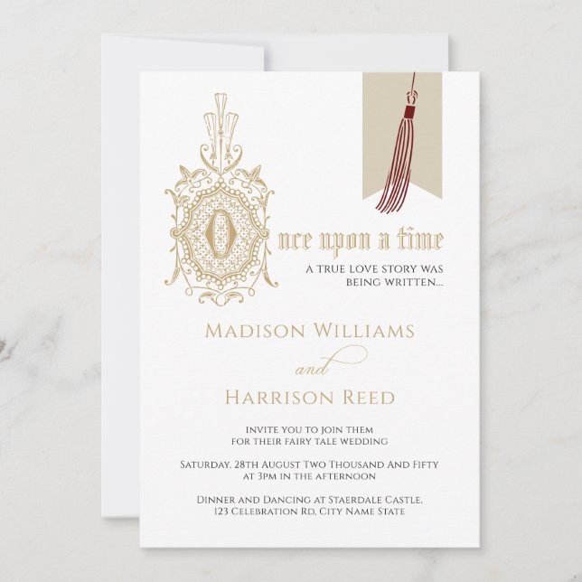 Invitation Fairytale Story Book one-upon-Time Mariage (Devant)