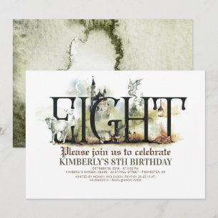 Invitation Fairytale Unicorn Dragon Magic Castle 8e anniversa
