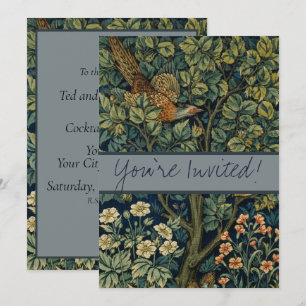 Invitation Faisan d'arbre boisé William Morris