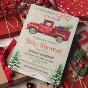 Invitation Faisceau de joie de Baby Shower camion aquarelle d