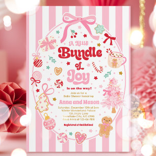 Invitation Faisceau de Joie Noël Coquette Arc Nouveau-Né
