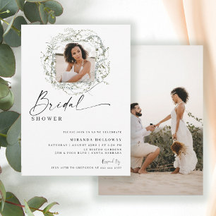 Invitation Faisceaux de verdure d'eucalyptus Photo Shower de