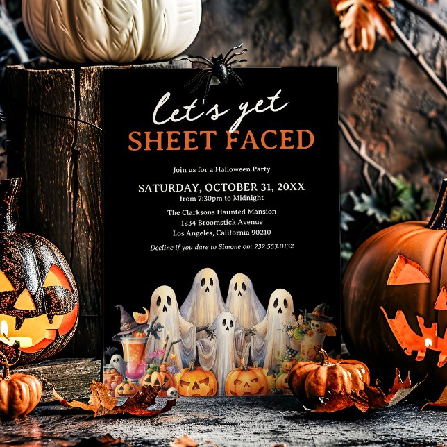 Invitation Faisons face à la fête d'Halloween adulte (Créateur téléchargé)