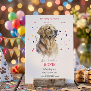 Invitation Faisons la fête, anniversaire de chien