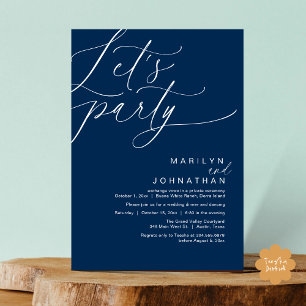 Invitation Faisons la fête avec joie après le dîner Mariage