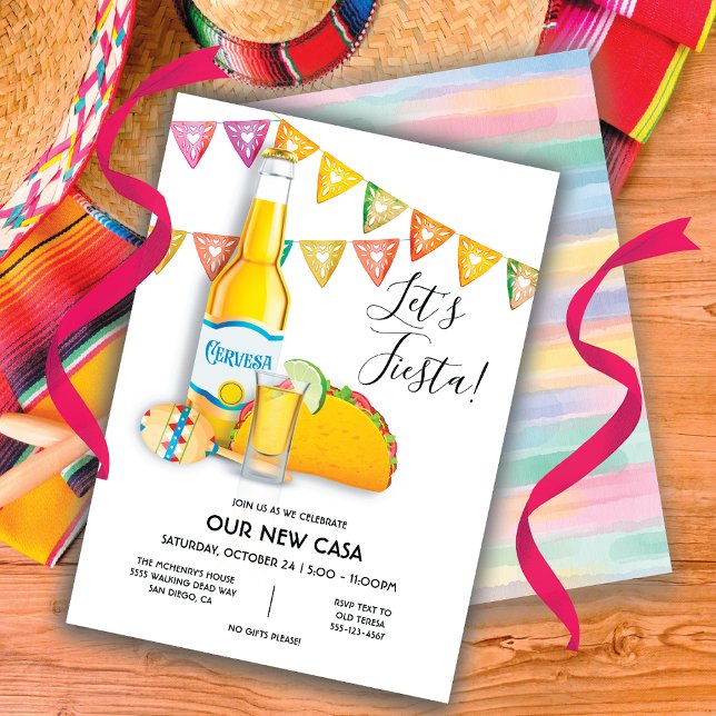 Invitation Faisons la fête Bière shot de tequila taco Nouvell (Créateur téléchargé)