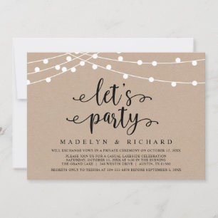 Invitation Faisons la fête, Célébration de mariage en fuite