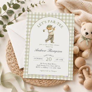 Invitation Faisons la Fête de Golf pour Bébé Garçon 