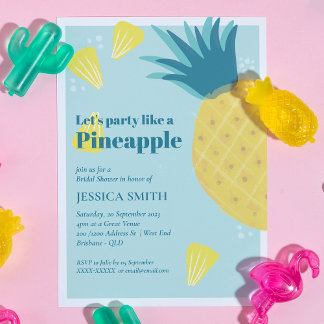 Invitation Faisons la Fête des mariées d'ananas