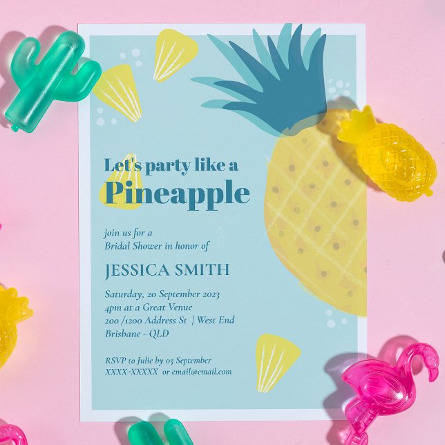 Invitation Faisons la Fête des mariées d'ananas (Créateur téléchargé)