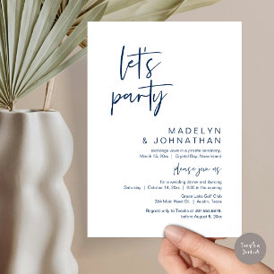 Invitation Faisons la fête, dîner d'Elopement Mariage et dans