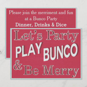 Invitation Faisons la fête et jouons à Bunco