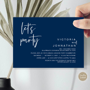 Invitation Faisons la fête, Mariage Elopement Party Invitatio