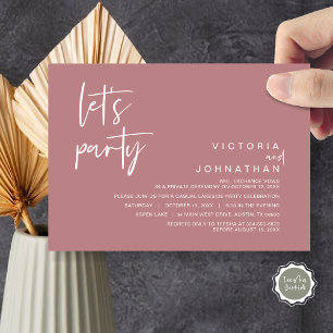 Invitation Faisons la fête, parti Elopement Mariage