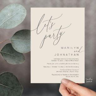Invitation Faisons la fête, Réception de mariage romantique m