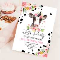 Faisons la fête Vache Florale Fille Animaux de fer