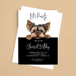 Invitation Faisons la fête Yorkshire Terrier 1er Anniversaire