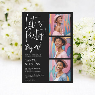 Invitation Faisons la photo blanc noir quarante anniversaire