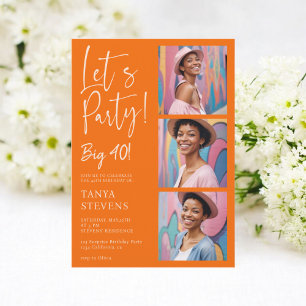 Invitation Faisons la photo brûlé orange quarante anniversair