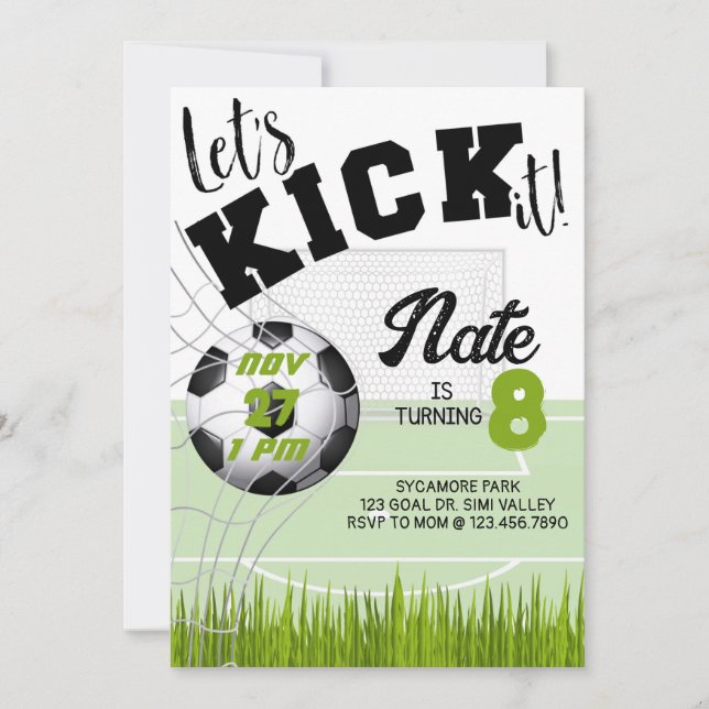 Invitation Faisons-le, Fête de Football, Anniversaire de Foot (Devant)