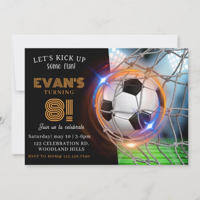 Invitation Faisons-le, Fête du Football, Thème du Football (Devant)