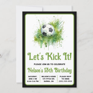 Invitation Faisons-le ! Football Thème Enfants Anniversaire