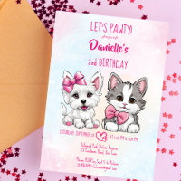 Faisons pawty rose mignon chiot et petit anniversa