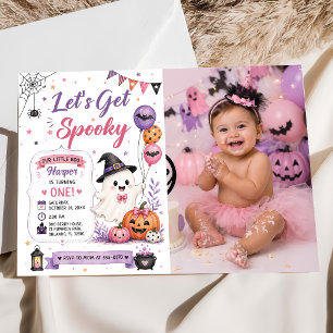 Invitation Faisons peur à Halloween Photo d'anniversaire de f