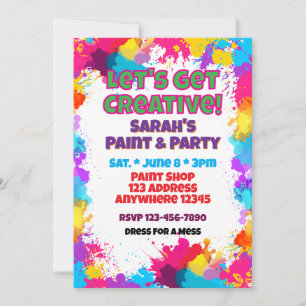 Invitation Faisons Preuve de Créativité Peinture Colorée Anni