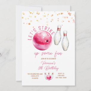 Invitation Faisons tomber la fille 5ème anniversaire bowling 