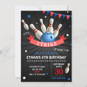 Invitation Faisons un bowling amusant Anniversaire