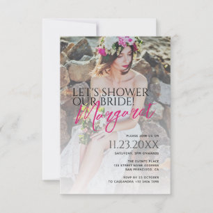 Invitation Faisons une Fête de Mariage pour Notre Mariée Phot