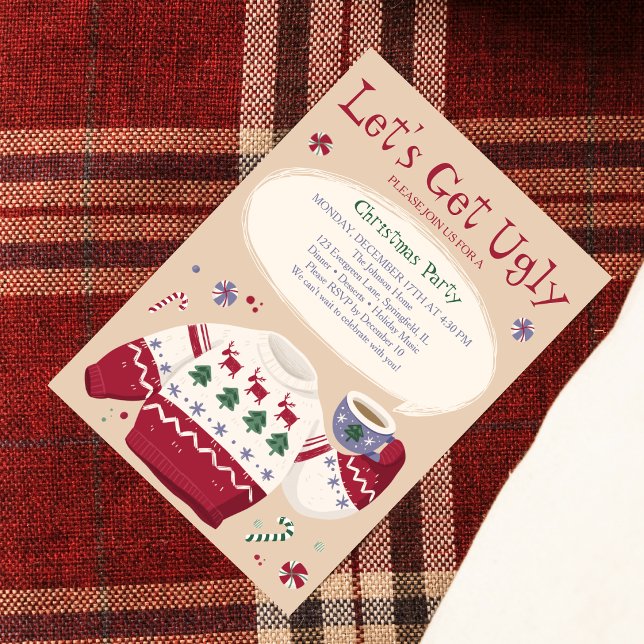 Invitation Faisons une fête décontractée avec des pulls de No (Ugly Sweater christmas Party Fun Holiday)