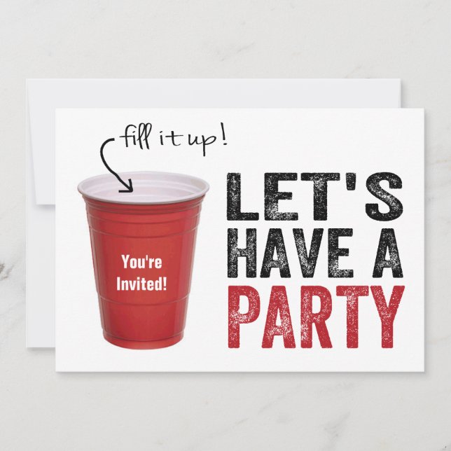 Invitation Faisons une fête ! Funny Red Cup (Devant)