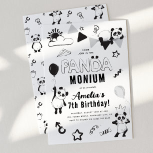 Invitation Faisons venir la Panda-Manie Fête d'anniversaire p