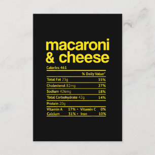 Invitation Fait nutritionnel de macaroni au fromage de Thanks