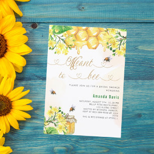 Invitation Fait pour être une ruche de miel floral jaune pour