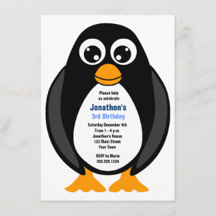 Invitation fait sur commande mignon de pingouin de