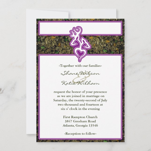 Invitation fait sur commande pourpre de couleur (Devant)