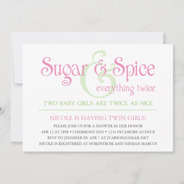 Invitation faite sur commande de baby shower de (Devant)