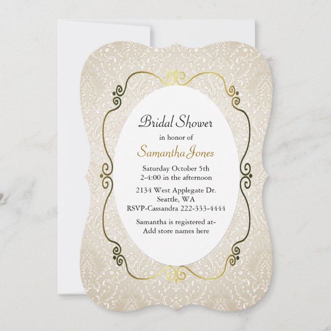 Invitation faite sur commande de Fête de la mariée (Devant)