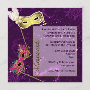Invitation faite sur commande pourpre de fête de
