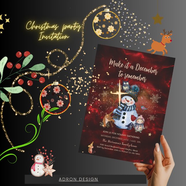 Invitation Faites en décembre pour vous souvenir de RED Holid (Make it December to remember RED Holiday Party Invitation)