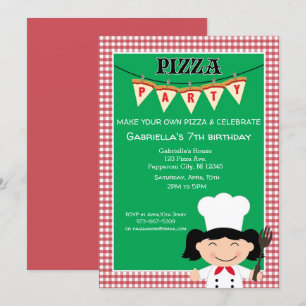 Invitation Faites votre propre fête d'anniversaire de pizza