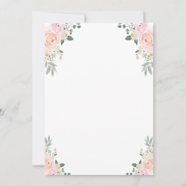 Invitation Faites Votre Propre Jeu Champagne Floral Fête (Devant)