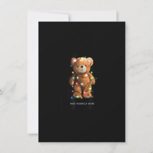 Invitation Faites-Vous Briller Cool Teddy Ours Avec Noël