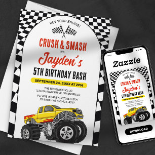 Invitation Faites vrombir votre moteur ! Fête d'anniversaire