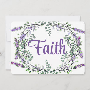 Invitation Faith aquarelle Lavender Eucalyptus romantique